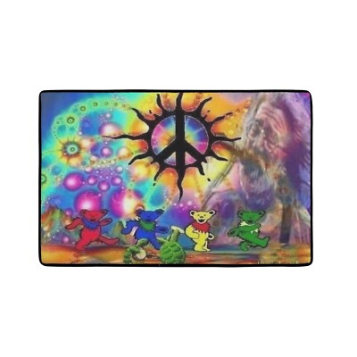 31''x20'' area rug carpet. Grateful Dead Bears. Jerry Garcia