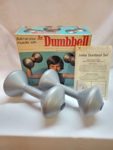Vintage Cardinal Jr. Dumbell Set 70s 80s Made In USA. Junior Plastic Fillable - Picture 1 of 17