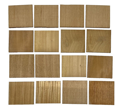 16 Pcs,  Fijian Mahogany Thin Stock 5x 5x 3/16 Lumber Board Wood- Free Shipping