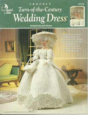 Turn of Century 11.5'' Fashion Doll Wedding Dress Crochet Pattern Leaflet