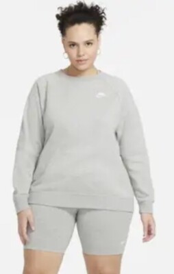 Nike Essential Sweatshirt Übergröße Rundhals grau in Damengröße 2XL GEBRAUCHT