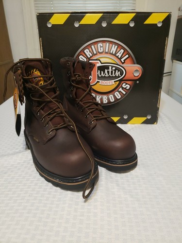 NWT Justin Work Boots Men's 8 EE Style 