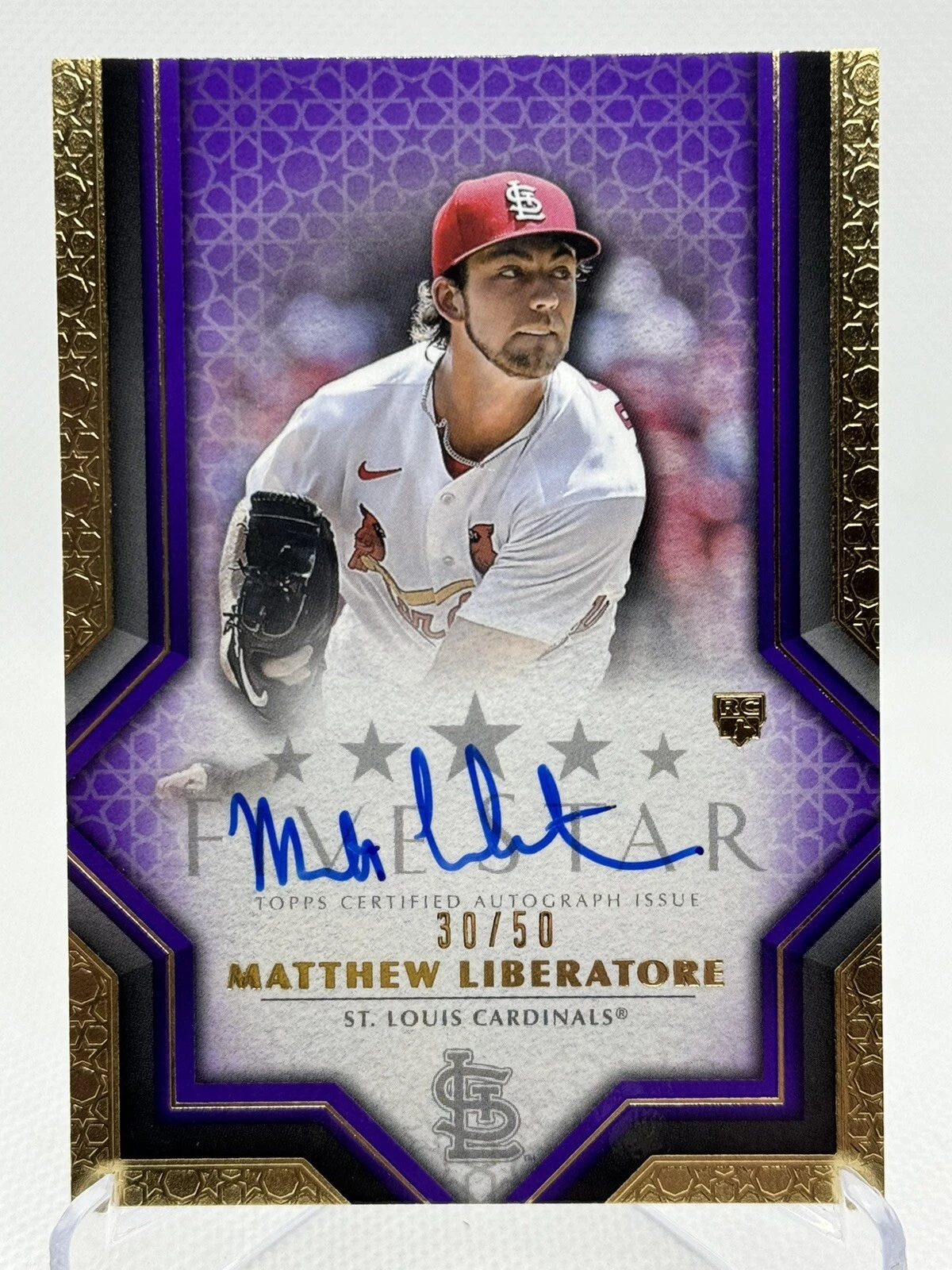 909. Matthew Liberatore 2023 Topps Five Star Purple On Card Auto RC 30/50