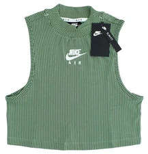 Nike Air Women's Sportswear Top CZ9341 Slim Fit Ribbed Mock Neck Crop Tank Top