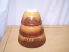 Vintage Pyrex OLD ORCHARD Mixing / Serving Bowls Nesting  USA