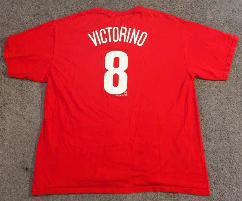 Majestic Philadelphia Phillies Shane Victorino #8 Red T