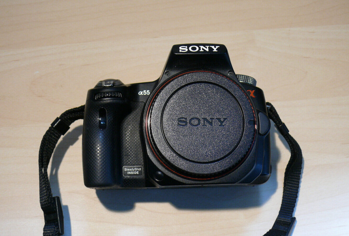Sony Alpha slt-A55V black camera, 6 lenses, flash, case | eBay