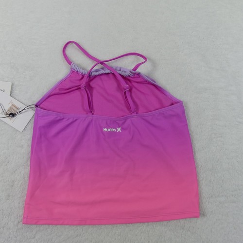 Hurley Swimsuit Girls 12 Pink Purple Ombre Halter Tankini Boyshort 2 Piece - Picture 4 of 18