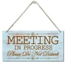Meeting in Progress Wood Decor Sign Please Do Not Disturb Decor Wooden Signs ...