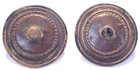 Pair of CIVIL WAR Leather BRIDLE ROSETTES