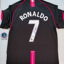 Cristiano Ronaldo CR7 Signed Manchester United Jersey Black Beckett BAS COA