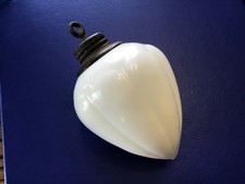Antique Lightning Rod Ball Teardrop Shape Weather Vane Milk Glass Pendant