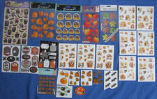 9 Lot-19 Packages Stickers Halloween Fall Turkey Cardmaking Scrapbook Craft