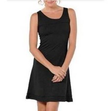 Horny Toad Dress Womens Medium Oolong Sleeveless Black Organic Cotton Casual