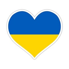 Ukraine Flag Heart Vinyl Sticker - 5.5" Auto Car Truck Wall Sticker