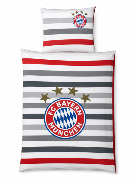"BettwäSche Fc Bayern MüNchen \"Stripes\" Bezug 135X200Cm Kissen 80X80Cm"-image