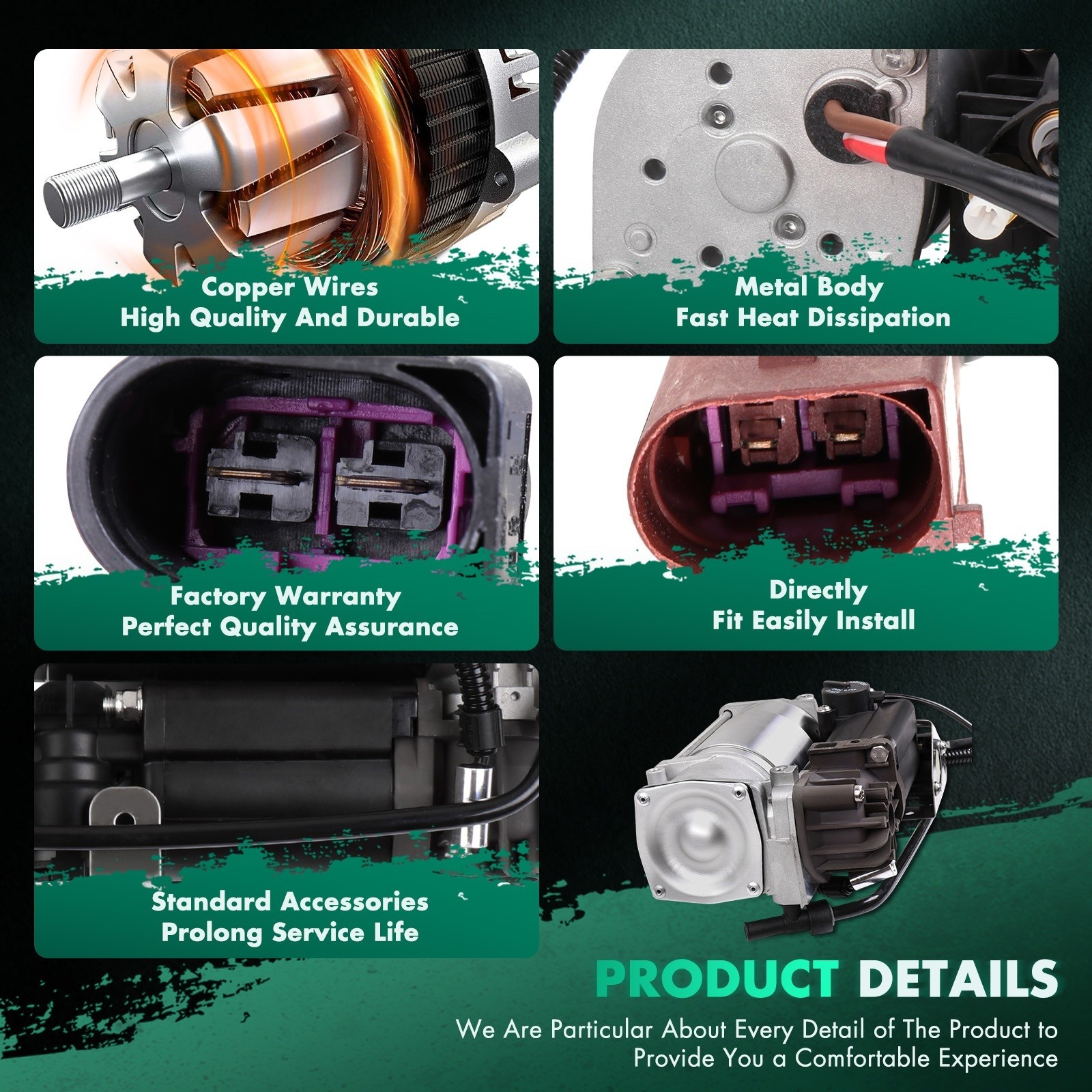 Air Suspension Compressor Pump For Bentley Continental GT GTC, Flying Spur