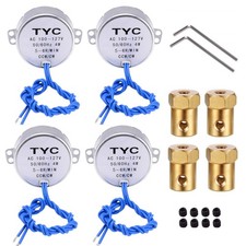 REENFAYA 4PCS Synchronous Synchron Motor Turntable 110V Motor, 5-6RPM