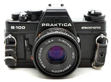 Praktica B100 Electronic 35 mm SLR Film camera MC Pentacon Prakticar 50 mm F2.4