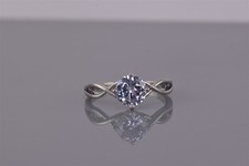 Sterling Silver 8mm Cubic Zirconia Solitaire Twisted Band Ring 925 Sz: 10