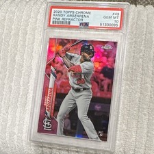 2020 Topps Chrome Randy Arozarena Pink Refractor Rookie Card #49. rookie card picture