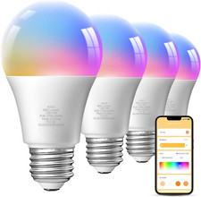 4 Pack Smart Light Bulbs, Bluetooth Wifi Led Bulb Work with Alexa Google Assist