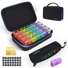 Monthly Pill Organizer 2 Times a Day, 30 Day Pill Organizer Box AM PM with We...