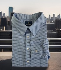 Stafford Dress Shirt Mens Size 20 36-37 BIG Blue Travel Performance Super Shirt