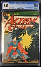 1941 Action Comics 40 CGC 2.0 1st Star Spangled Kid DC WWII Tank