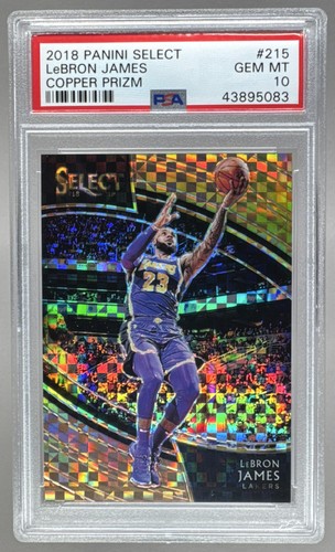 43895083 LeBron James 2018 Panini Select #215 Copper Prizm Courtside /60 PSA 10