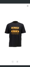 Dewalt Men's T-Shirt Size LARGE Short Sleeve Black Cotton  Workwear