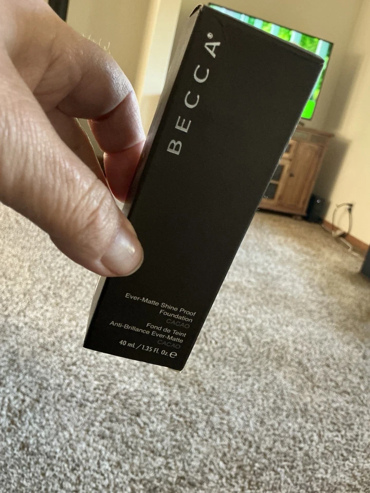 $42 New BECCA EVER MATTE shine proof FOUNDATION in Cacao color (dark brown) +box - Image 2 of 3