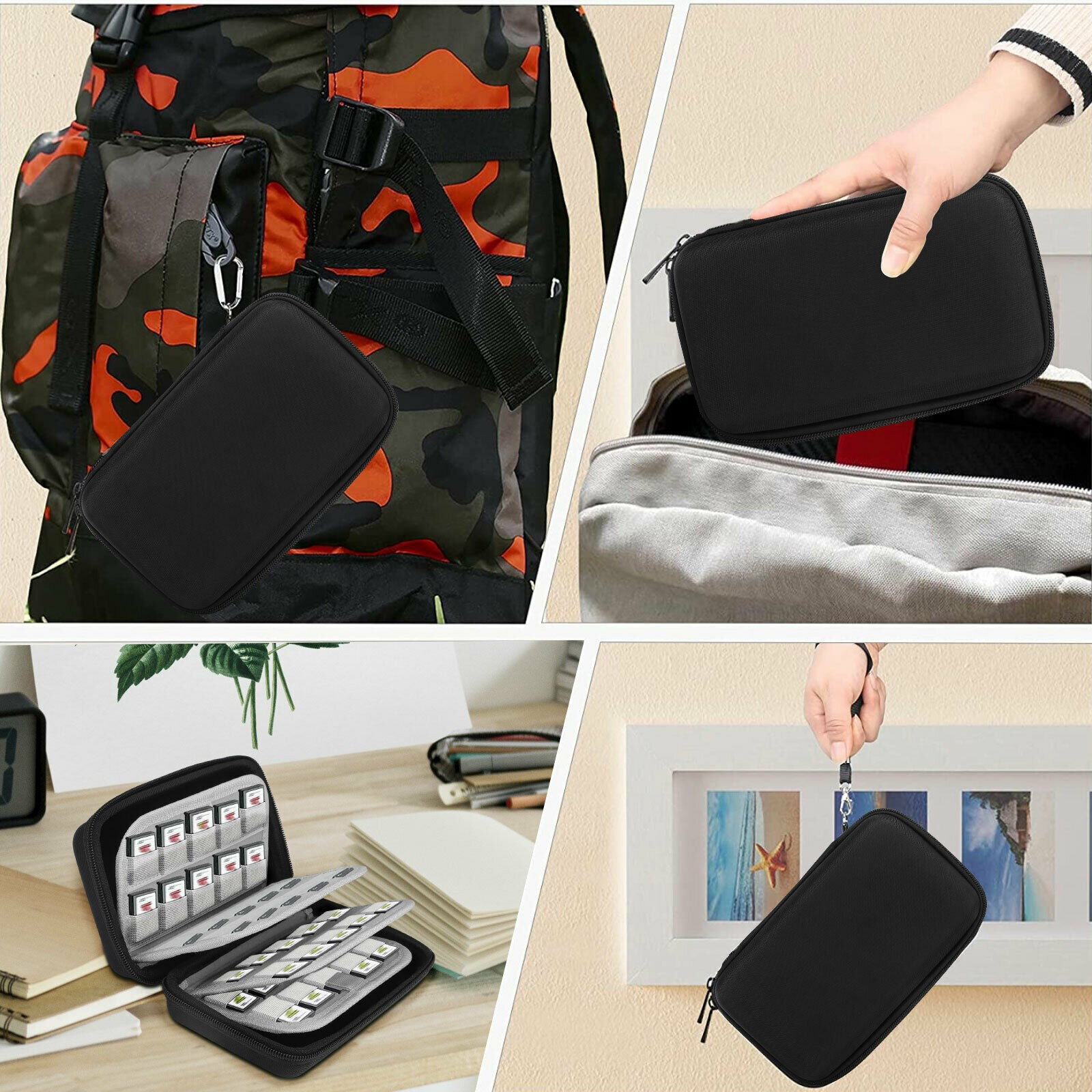 Carrying Game Card Storage Cloth Holder Bag For Nintendo Switch/Vita /SD Cards