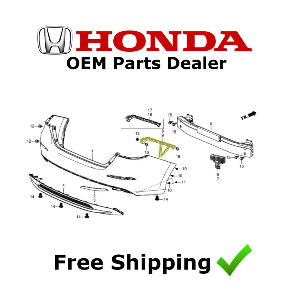 Soporte de retención espaciador de parachoques trasero izquierdo lado conductor Honda Insight 2019-2021 NUEVO Foto 2 de 3