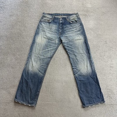 LEVIS 501 Herren Jeans Hose W34 L30 Vintage Made in Korea Straight 27815 Blau