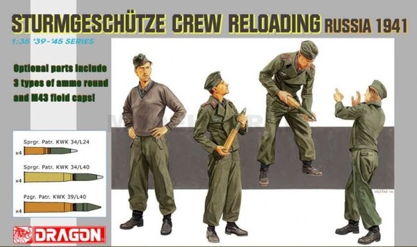 Dragon 6192 1/35 SturmgeschüTze Crew Reloading (Russland 1941) Modellbau Kit-image