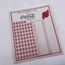 Bottle Unpunched 1950S Coca-Cola Punch Board win a 24 case Lion Mfg Chicago