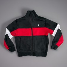 Polo Ralph Lauren - Kids Track Jacket Black And Red Full Zip - Size 6
