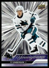 2023-24 Upper Deck Silver Outburst Young Guns Ty Emberson Rookie San Jose Sharks