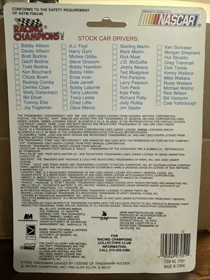 Racing Champions NASCAR Morgan Shepherd #21 escala 1:43 coche y tarjeta 1992 NUEVO Foto 2 de 2