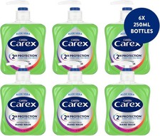 Carex Complete Original Hand Wash Aloe Vera Pump Soap Liquid Gel Pack 6x250ml UK 4.85 per litre