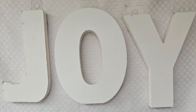 ''J O Y'' WoodPine Fun Letters/ Christmas Decor/ Home Decor