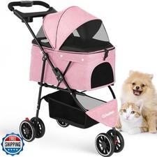 Pet Stroller,Dog Stroller for Small Medium Dogs Cats,3 Wheels,Fol