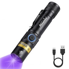 Alonefire SV38 5W 365nm Professional UV Torch Light USB C Rechargeable Black 