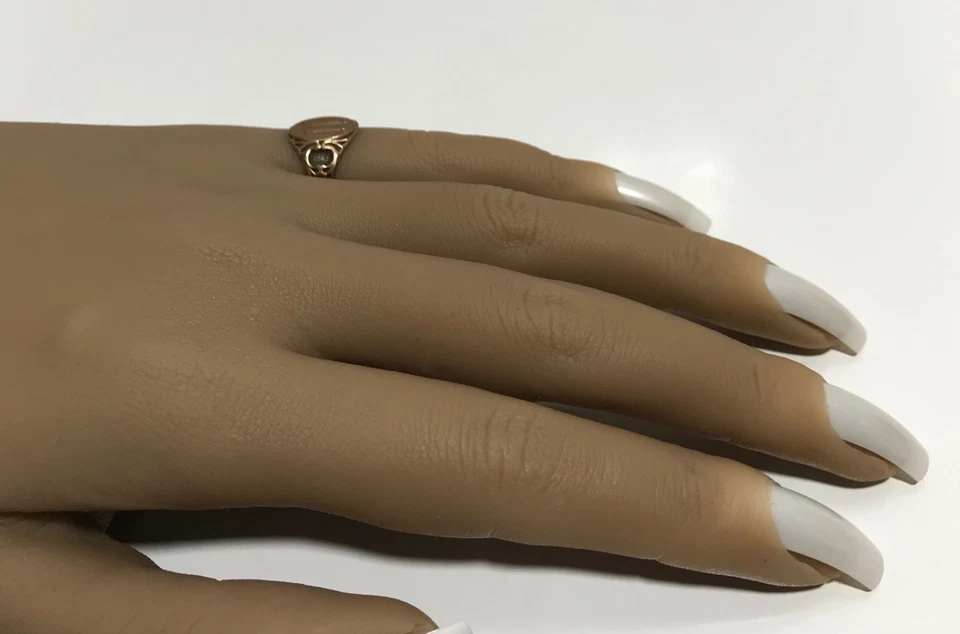 Vintage 10K Solid Gold Signet Ring, Estate Initials, 2 Tone Gold Size 5.25 - Image 4 of 4