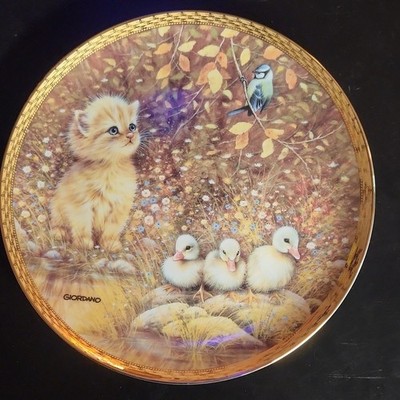 Franklin Mint Giordano Bird Watching Limited Edition Porcelain Plate 24K Gold