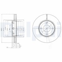 2X Bremsscheibe Delphi BG4127 FüR Colt Mitsubishi Smart Forfour 454 6 CZC RG CZT