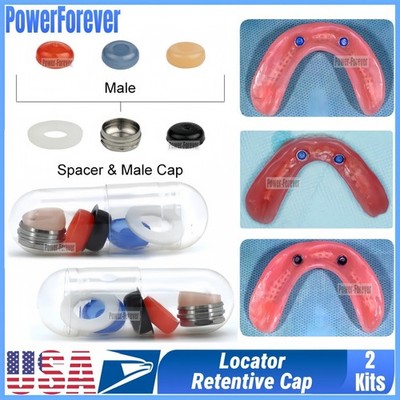 USA 2Kit Dental Overdenture Locator Abutments Retention Caps Implant Insert Tool