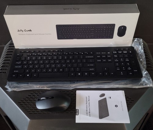 Black Wireless USB Keyboard and Mouse Combo, Jelly Comb IWG-WJTZ02 W Batteries - 第 1/2 張圖片