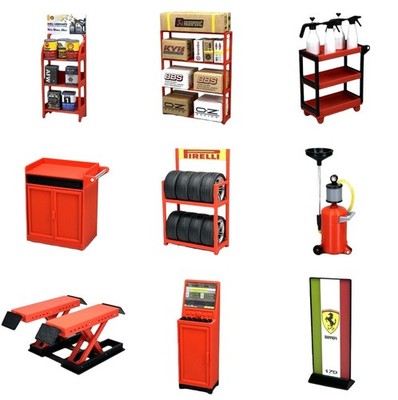 Car Garage Props Diorama 1/18 Repair Workshop Tools Scene Model Accessories Toy